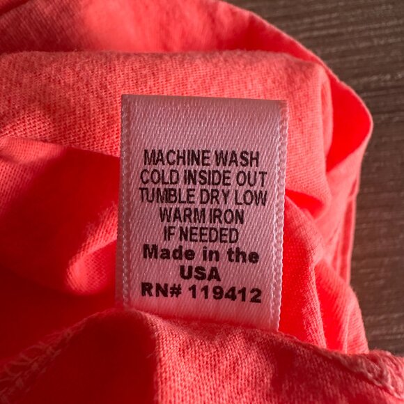 Monrow Neon Orange Cotton T-Shirt Womens Size S V Neck - Picture 7 of 7